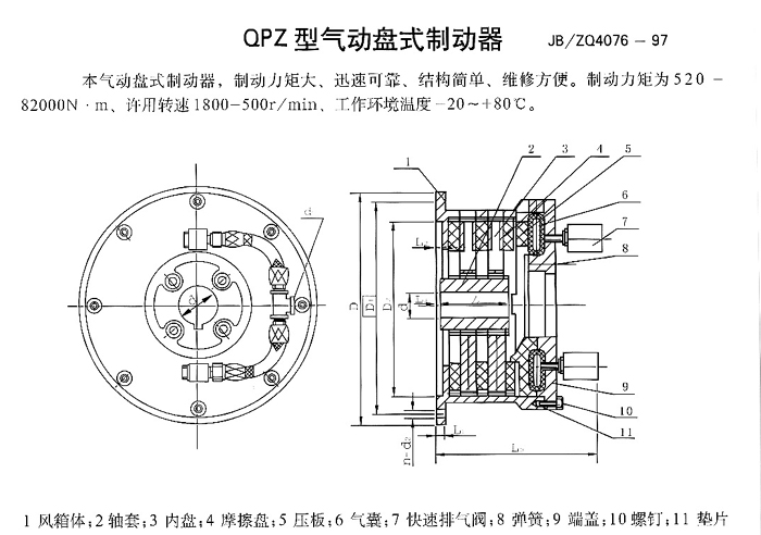 QPZ型氣動(dòng)盤(pán)式制動(dòng)器